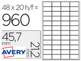 Etiqueta Adesiva Avery Poliester Prata 45,7 X 21,2 mm Laser Pack de 960 Unidades