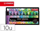 Marcador Stabilo Boss Fluorescente 70 Arty Line Cores Frios Estojo Cartão de 10 Unidades Cores