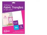 Papel Transfer Avery para Camisetas Algodon Colores Oscuros Ink-jet Din A4 Pack de 4 Folhas