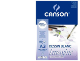 Bloco de Desenho Multitecnicas Canson Imagine Din A3 Colado Liso 29,7x42 cm 50 Folhas 200 gr