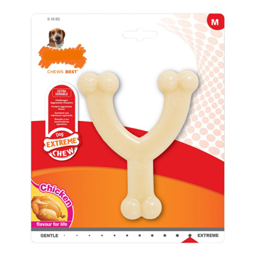 Teether de Cão Nylabone Extreme Chew Wishbone Tamanho M Frango Nylon