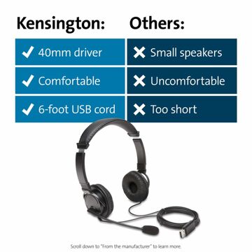 Auriculares com Microfone Kensington K97601WW Preto