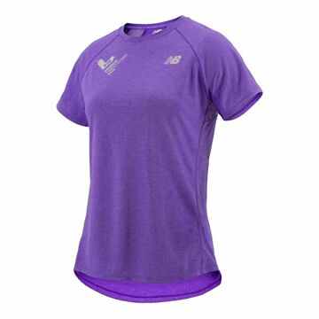 Camisola de Manga Curta Mulher New Balance Valencia Marathon Roxo XS