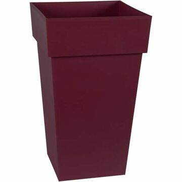 Vaso Ecolux 39 X 39 X 65 cm Vermelho Escuro Plástico Quadrado Moderno