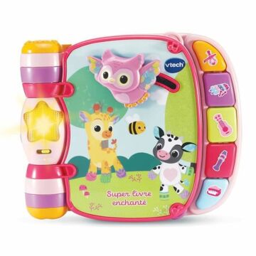 Livro Interativo Infantil Vtech Baby Super Enchanted Book Of Baby Kitties Cor de Rosa