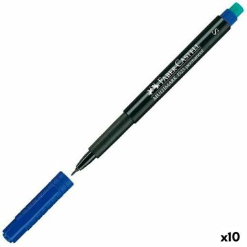 Marcador Permanente Faber-castell Multimark 1523 M Azul (10 Unidades)