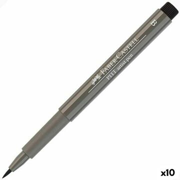 Marcadores Faber-castell Pitt Artist Iv Cinzento Escuro 10 Unidades