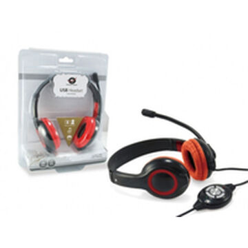 Auriculares com Microfone Conceptronic CCHATSTARU2R Vermelho