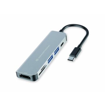 Hub USB Conceptronic Cinzento 6 em 1