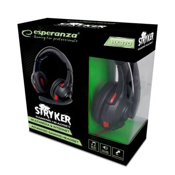 Auriculares com Microfone Esperanza EGH370 Preto Vermelho