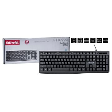 Teclado Activejet K-3803S Preto Qwerty