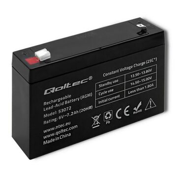 Bateria para Sistema Interactivo de Fornecimento Ininterrupto de Energia Qoltec 53072 7200 Mah 6 V