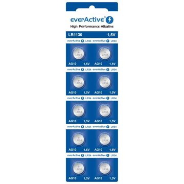 Pilhas Everactive AG10 G10 LR1130 LR54 1,5 V (10 Unidades)