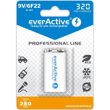 Pilhas Recarregáveis Everactive EVHRL22 320 Mah 9 V