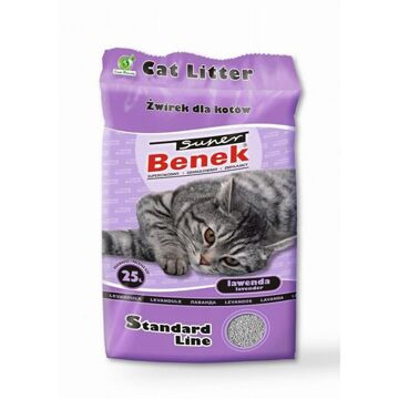 Areia para Gatos Super Benek Lavanda 25 L