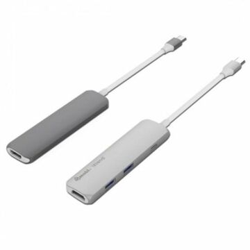 Hub USB Silver Ht 17123 Branco/cinzento Cinzento Escuro