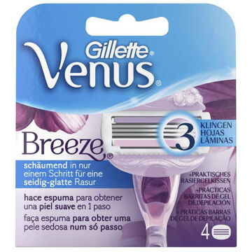 Lâmina Sobresselente para Máquina de Barbear Gillette Venus Breeze 4 Unidades