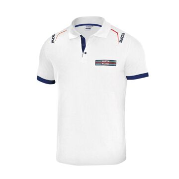 Polo de Manga Curta Homem Sparco Martini Racing Branco XL