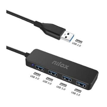 Hub USB 4 Portas Nilox NXHUB402 Preto