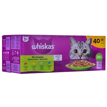 Comida para Gato Whiskas Mix Favourites In Jelly Frango Salmão Atum Vitela