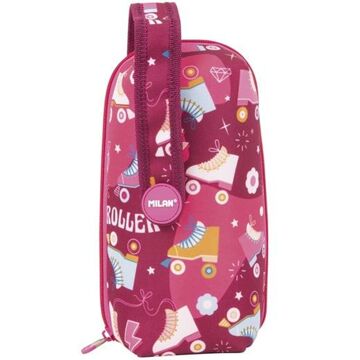 Bolsa Escolar Milan Patins 31 Peças Cor de Rosa 22,5 X 11,5 X 11 cm