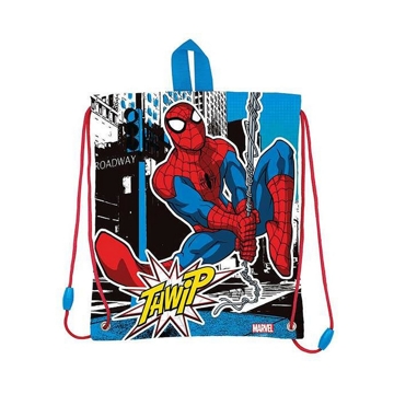 Saco Mochila com Cordas Stor Spiderman Streets Lancheira (25 X 3 X 30 cm)