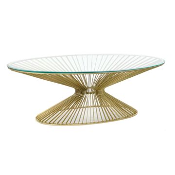 Mesa de Apoio Dkd Home Decor Cristal Dourado Aço (138 X 66 X 46 cm)