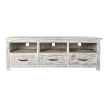 Móvel de Tv Dkd Home Decor 158 X 50 X 54 cm Branco Madeira de Mangueira