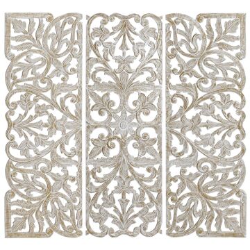 Decoração de Parede Dkd Home Decor Branco Ferro Madeira Mdf (40 X 2 X 120 cm)