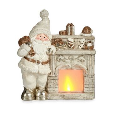 Figura Decorativa Pai Natal Leve LED Branco Poliresina (16 X 44 X 35 cm)