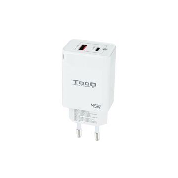 Carregador de Parede Tooq Cargador de Pared Gan Usb-c/pd + Usb-a/qc 45W, Blanco