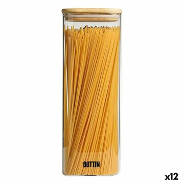 Frasco Quttin Bambu Quadrado 2,15 L 10,2 X 28 cm (12 Unidades)