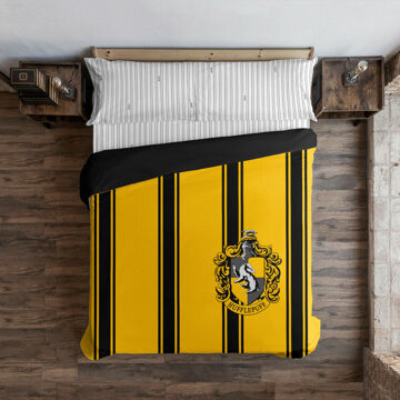 Capa Nórdica Harry Potter Hufflepuff Amarelo Preto 220 X 220 cm Casal