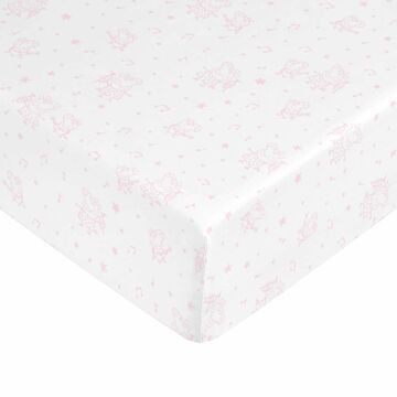 Lençol de Baixo Ajustável Peppa Pig Branco Cor de Rosa 105 X 200 cm