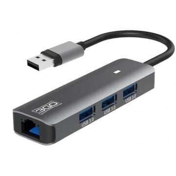 Hub USB 3GO HUB37PETH2 Cinzento