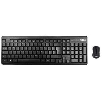 Teclado e Rato sem Fios Nilox NXKMWE0001 Qwerty Espanhol