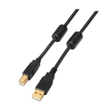 Cabo USB 2.0 a para USB B Aisens A101-0010 Preto 3 M