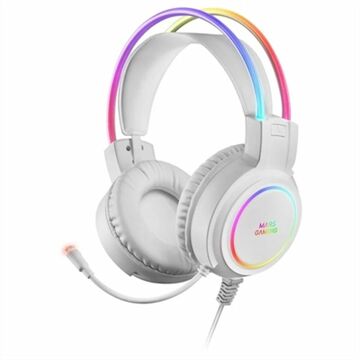 Auriculares com Microfone Gaming Mars Gaming Mhrgbw Branco