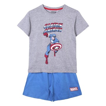 Pijama de Verão Marvel Cinzento Azul 6 Anos