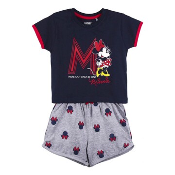 Pijama de Verão Minnie Mouse Cinzento Azul Escuro 8 Anos