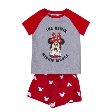 Pijama de Verão Minnie Mouse Vermelho Cinzento 8 Anos