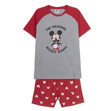 Pijama de Verão Mickey Mouse Vermelho Cinzento Homem M