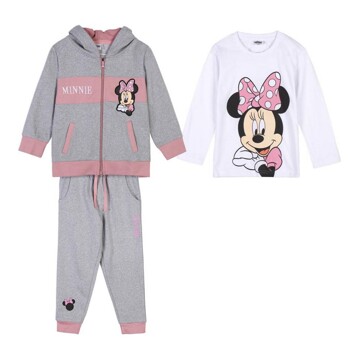 Fato de Treino Infantil Minnie Mouse 3 Peças Cinzento 2 Anos