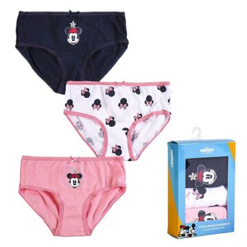 Conjunto de Cuecas para Menina Minnie Mouse 3 Unidades Multicolor 6-8 Anos