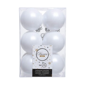 Bolas de Natal Decoris Branco (ø6 cm)