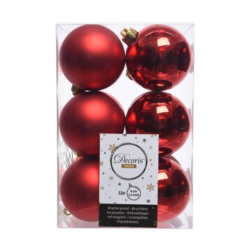 Bolas de Natal Decoris Vermelho (ø6 cm)