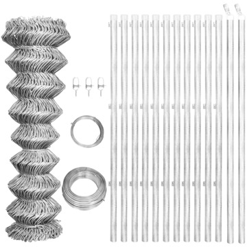 Cerca de Arame com Postes 25x1,5 M Aço Galvanizado Prateado