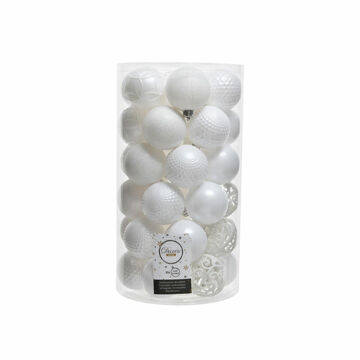 Bolas de Natal Decoris Branco (37 Peças)