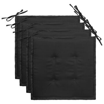 Almofadões para Cadeiras de Jardim 4 pcs Preto 40x40x3cm