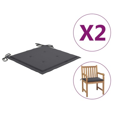 Almofadões para Cadeiras de Jardim 2 pcs Antracite 50x50x3 cm